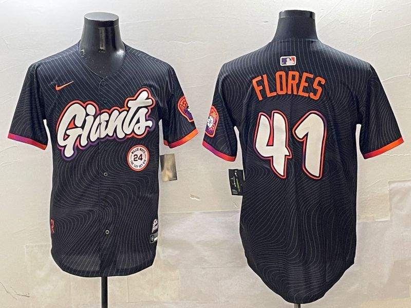 Men San Francisco Giants #41 Flores Black Joint Name Nike 2025 MLB Jersey style 8